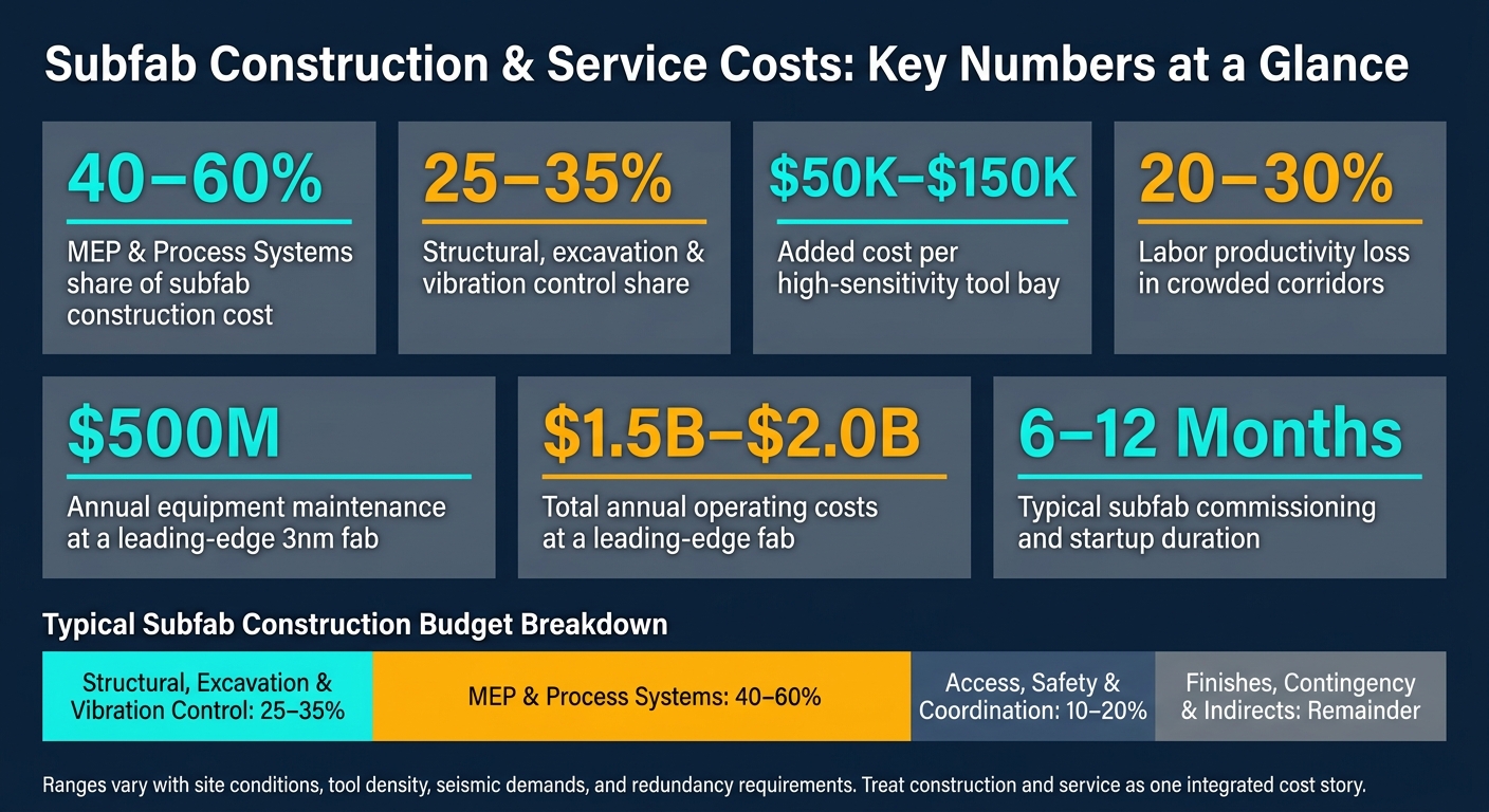 Subfab Construction & Service Costs: Key Numbers at a Glance