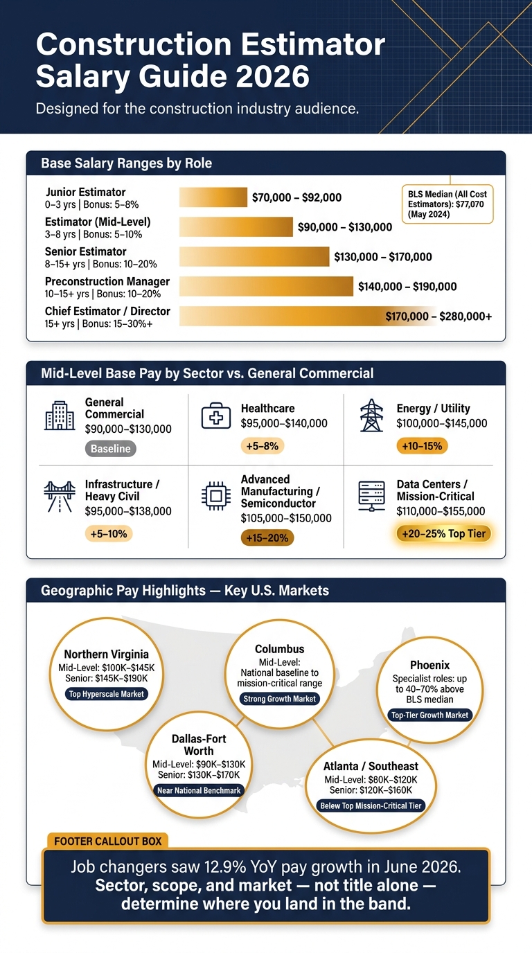 Construction Estimator Salary Guide 2026: Pay by Role, Sector & Market
