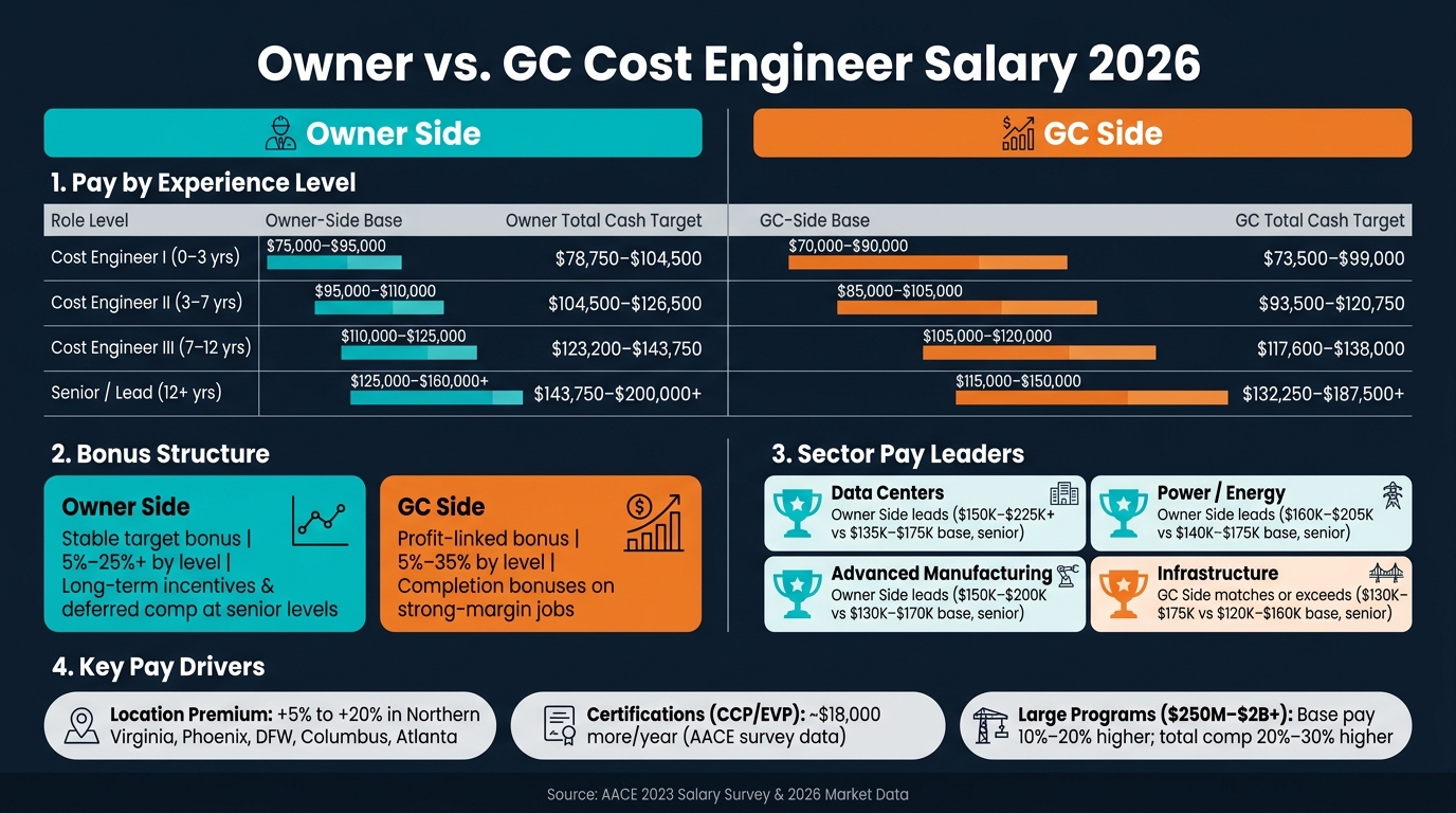 Owner vs. GC Cost Engineer Salary Comparison 2026
