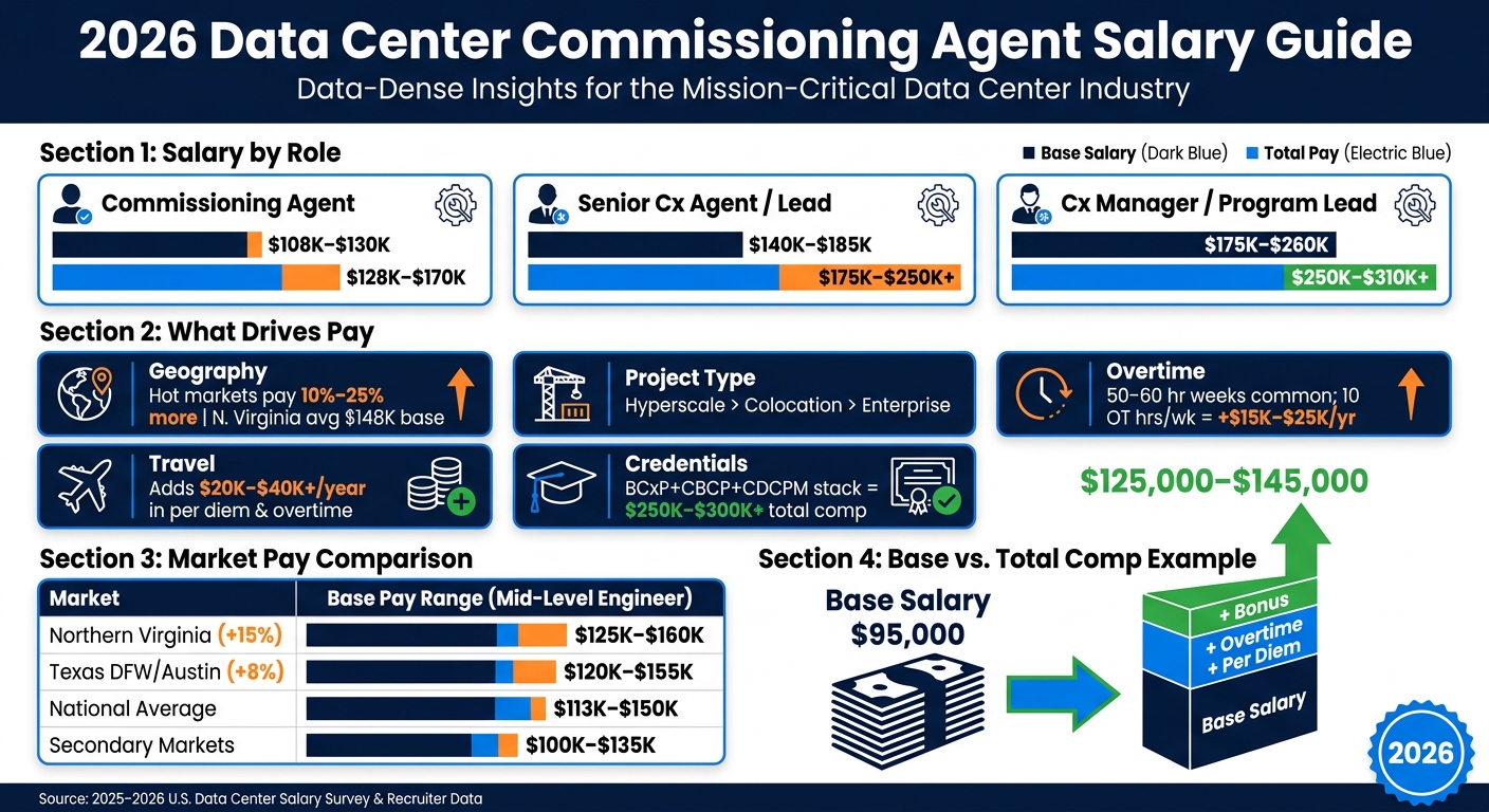2026 Data Center Commissioning Salary Guide: Base vs. Total Pay by Role