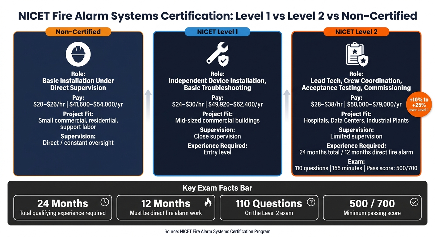 NICET Fire Alarm Certification Levels: Pay, Role & Requirements Compared