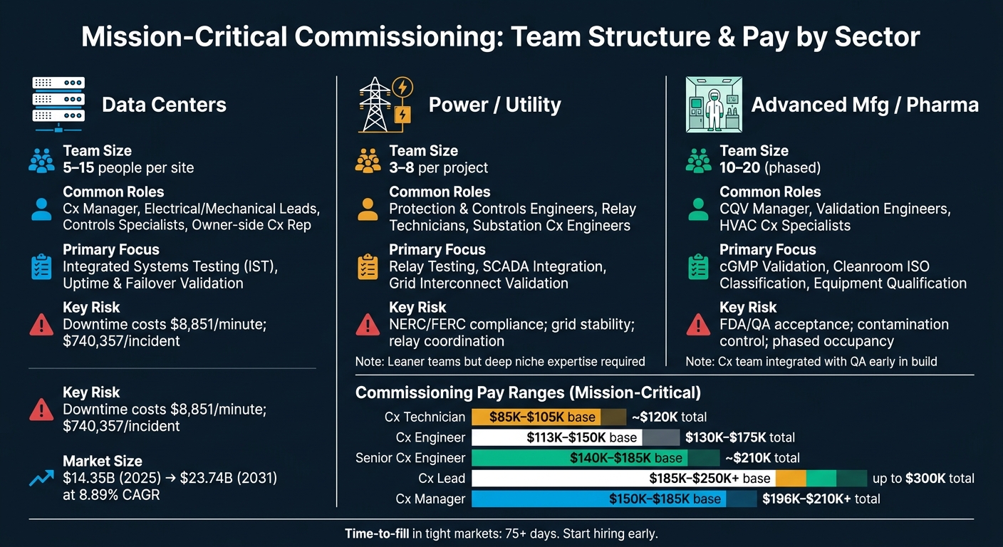 Mission-Critical Commissioning: Team Structure & Pay by Sector