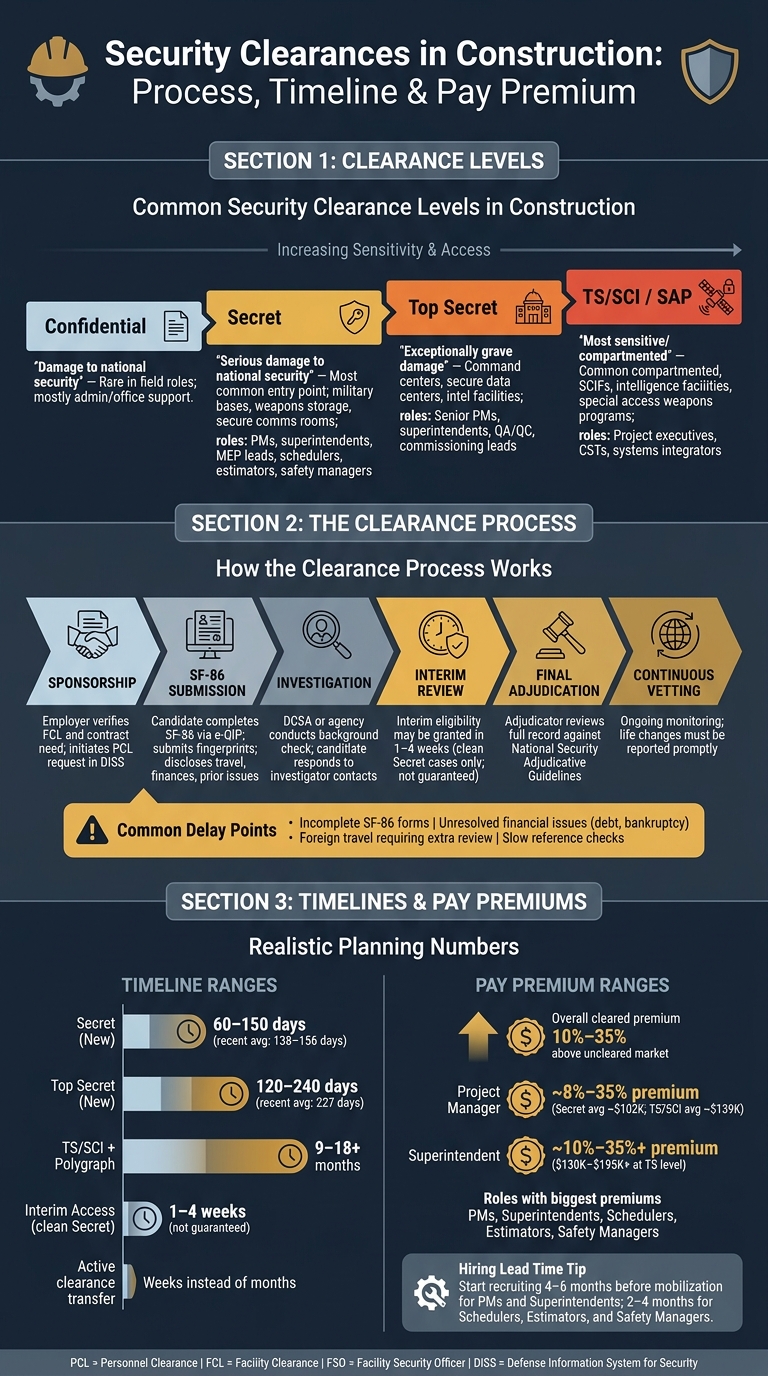 Security Clearance Process for Construction Professionals: Steps, Timelines & Pay Premiums