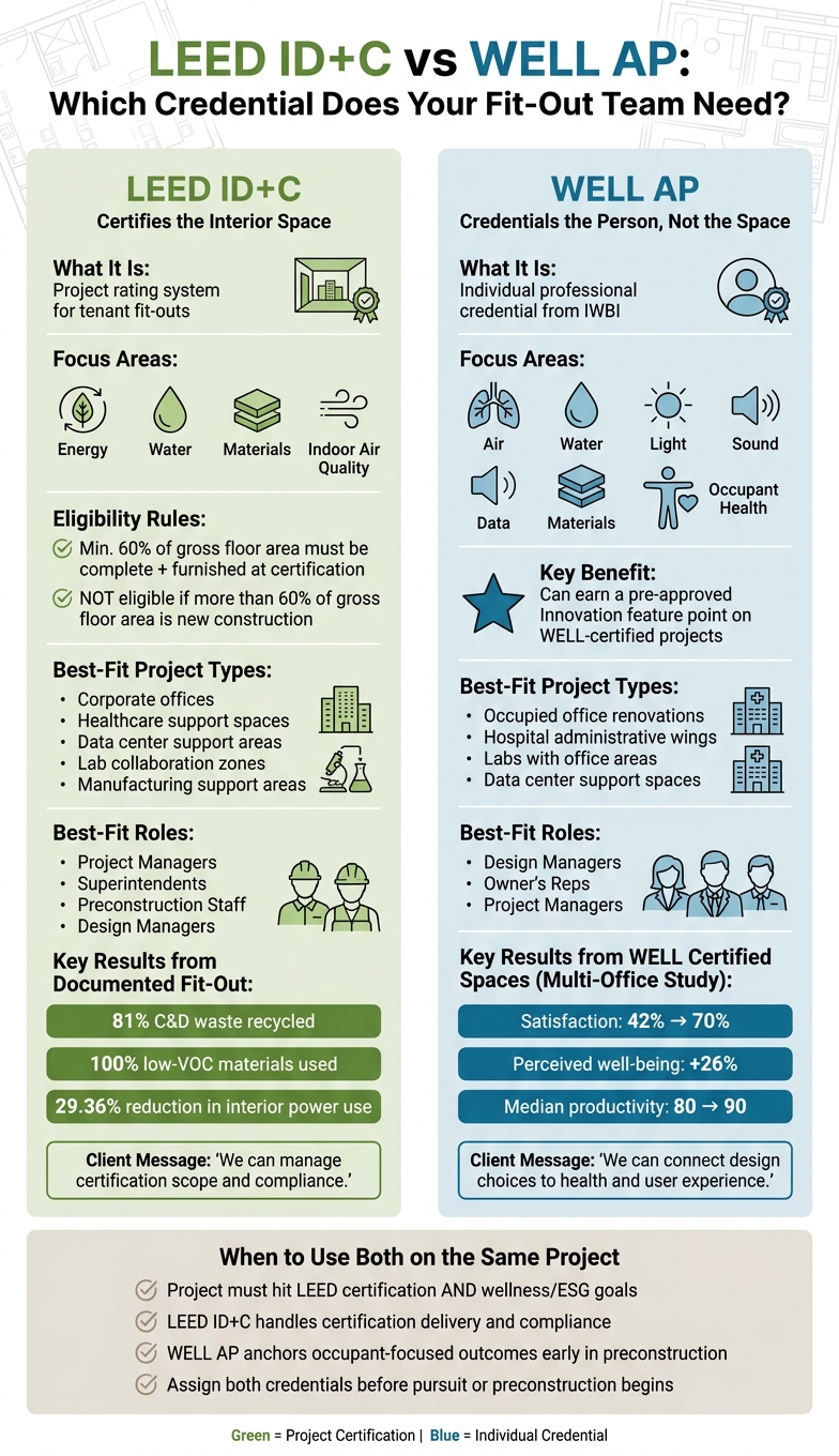 LEED ID+C vs WELL AP: Which Credential Does Your Fit-Out Team Need?