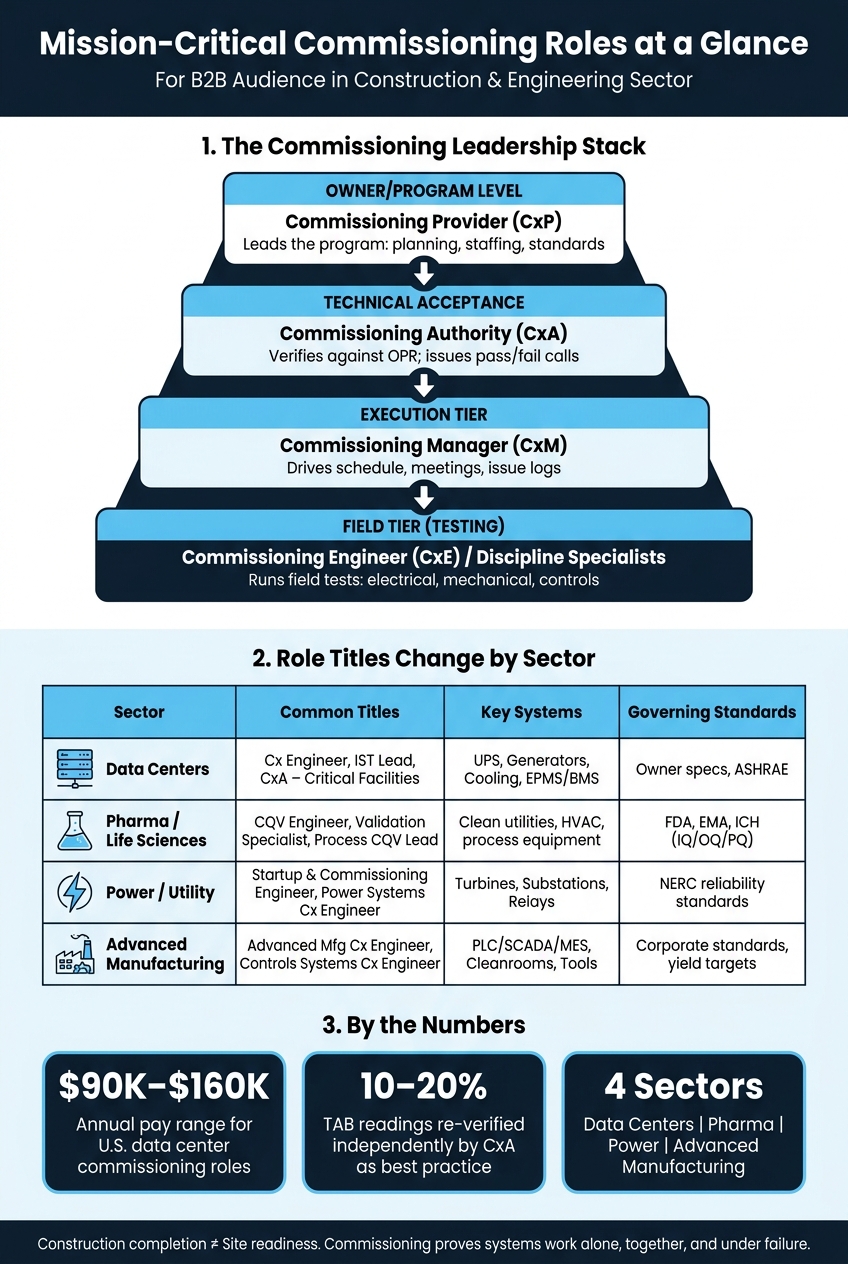 Mission-Critical Commissioning Roles: Structure, Reporting & Sector Fit