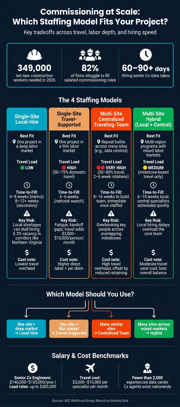 Commissioning Staffing Models: Cost, Travel & Hiring Comparison