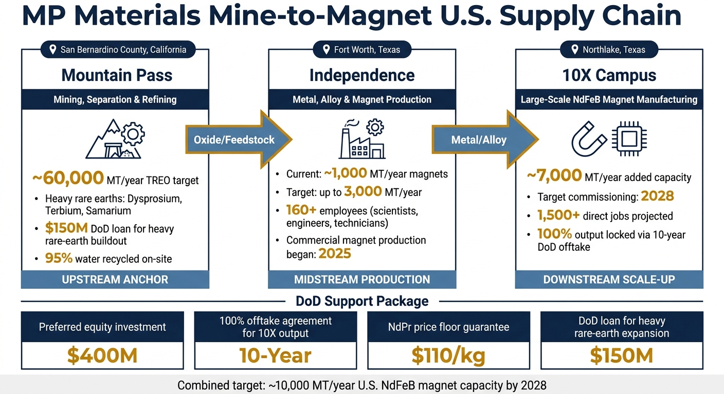 MP Materials Mine-to-Magnet Supply Chain: 3 Sites, 1 U.S. Rare-Earth Strategy