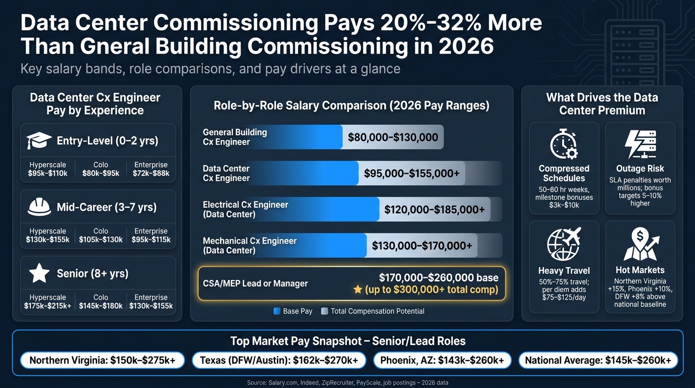 Data Center vs. General Building Commissioning Engineer Salaries 2026