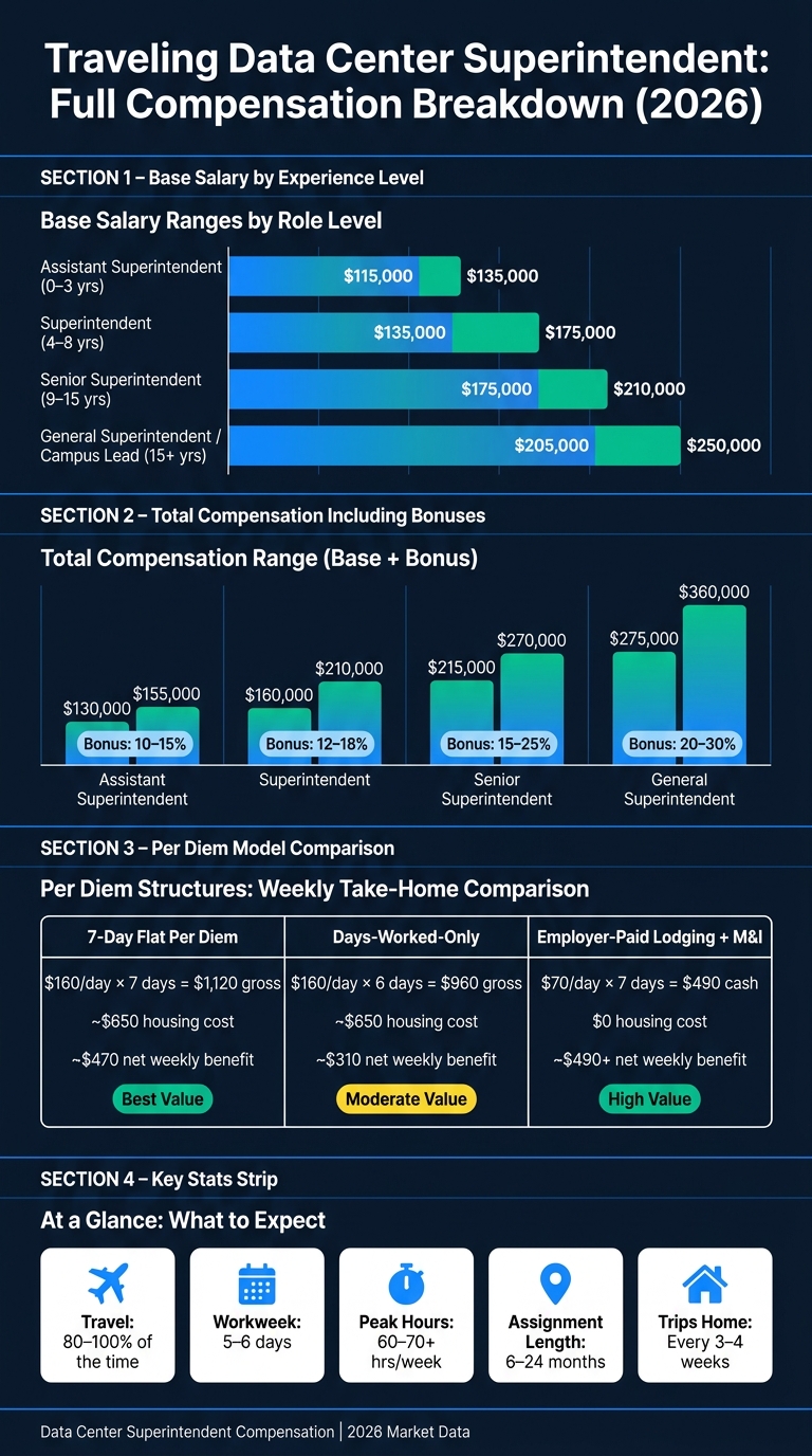 Traveling Superintendent Pay & Per Diem: Full Compensation Breakdown (2026)