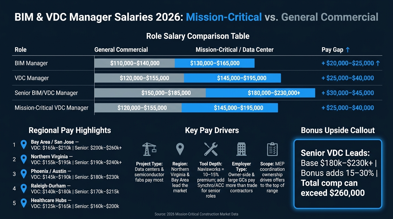 BIM & VDC Manager Salaries 2026: Mission-Critical vs. General Commercial