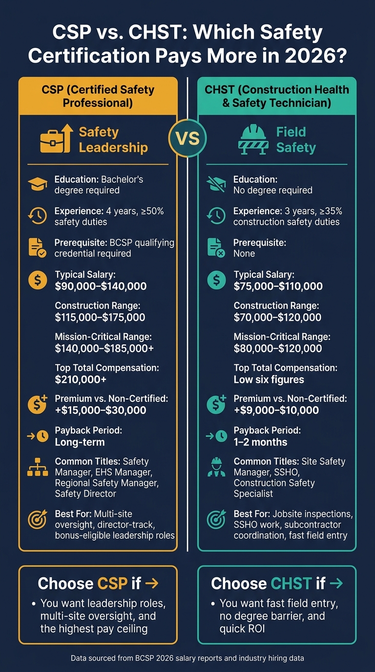 CSP vs CHST Certification: Salary, Requirements & Career Path 2026