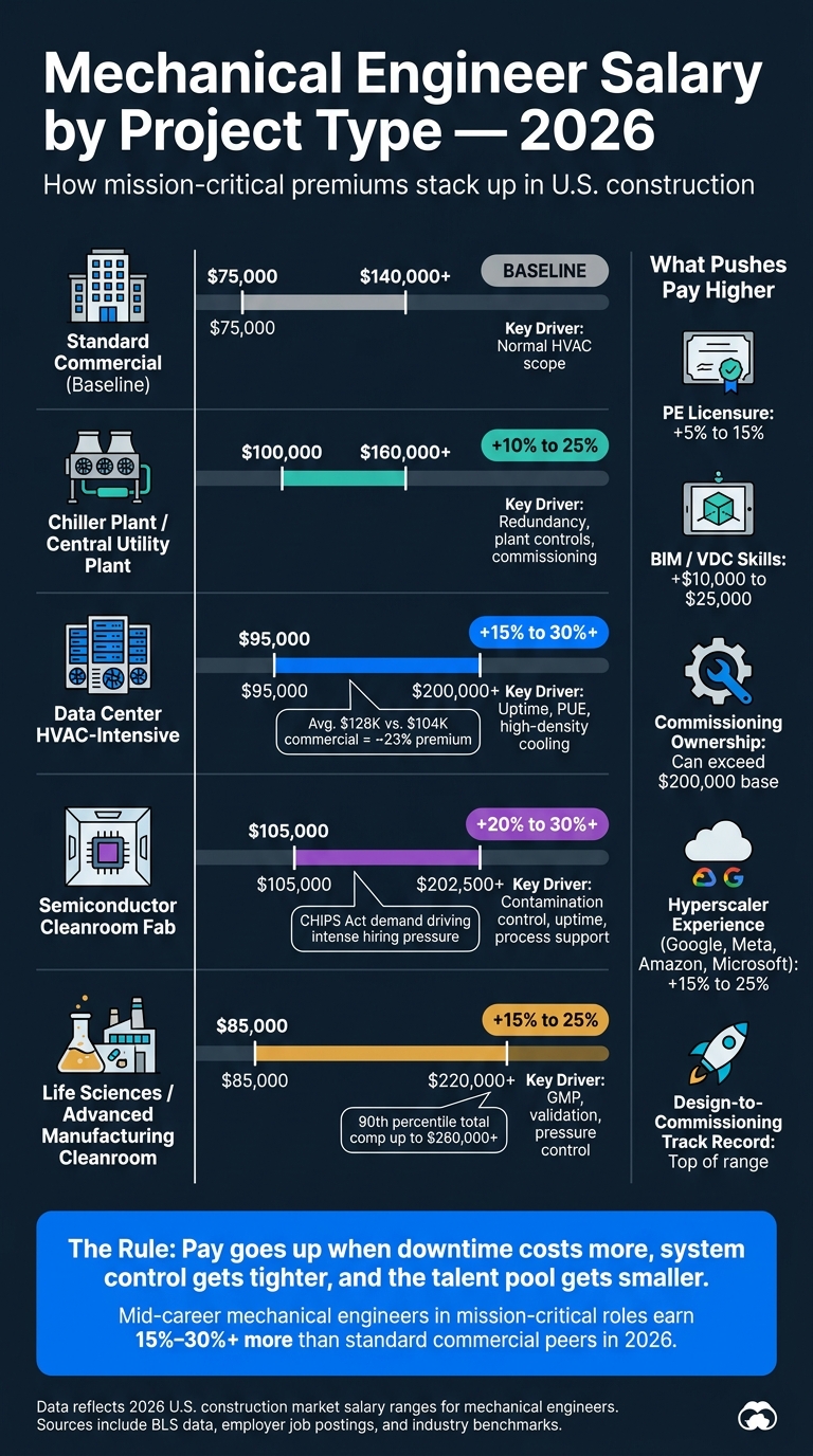 Mechanical Engineer Salary by Project Type 2026: Mission-Critical Premiums Explained