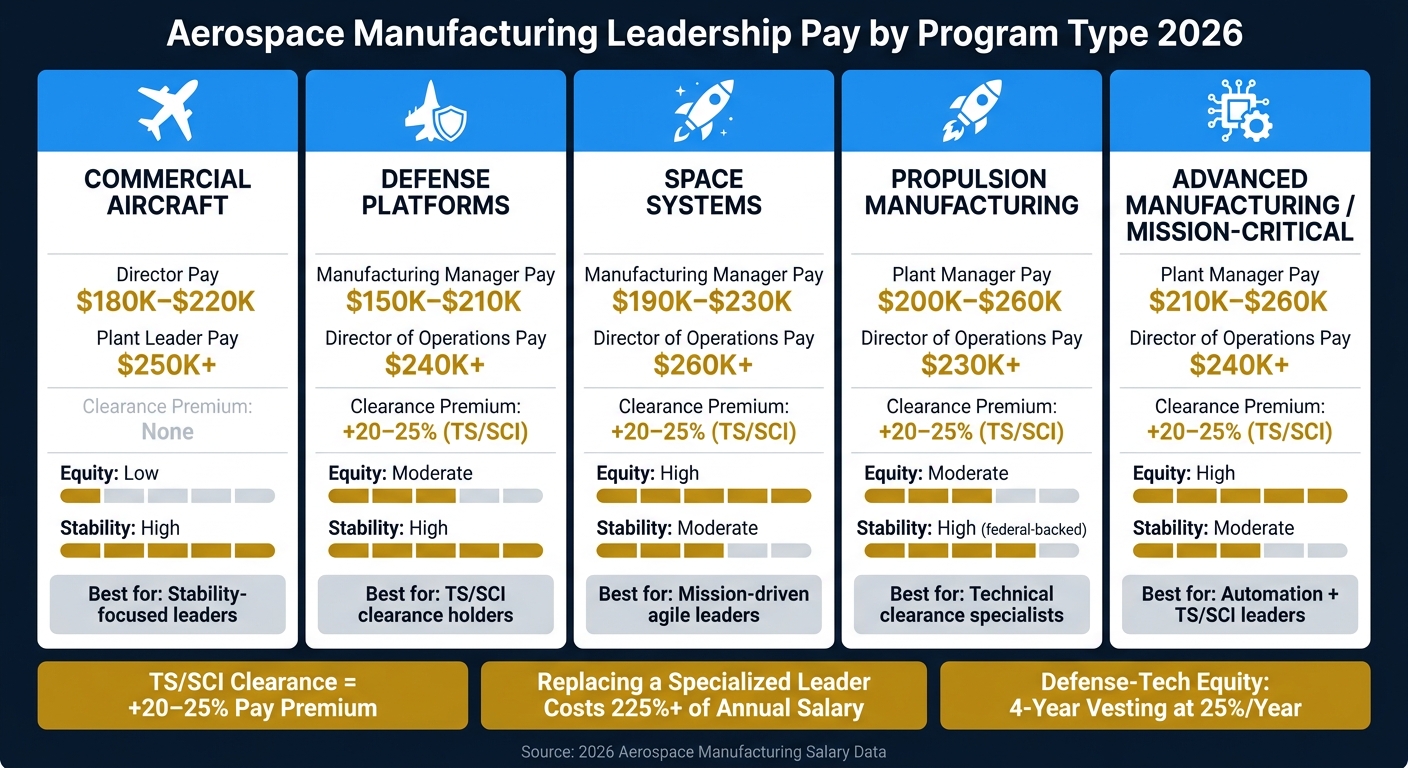 Aerospace Manufacturing Leadership Pay by Program Type 2026