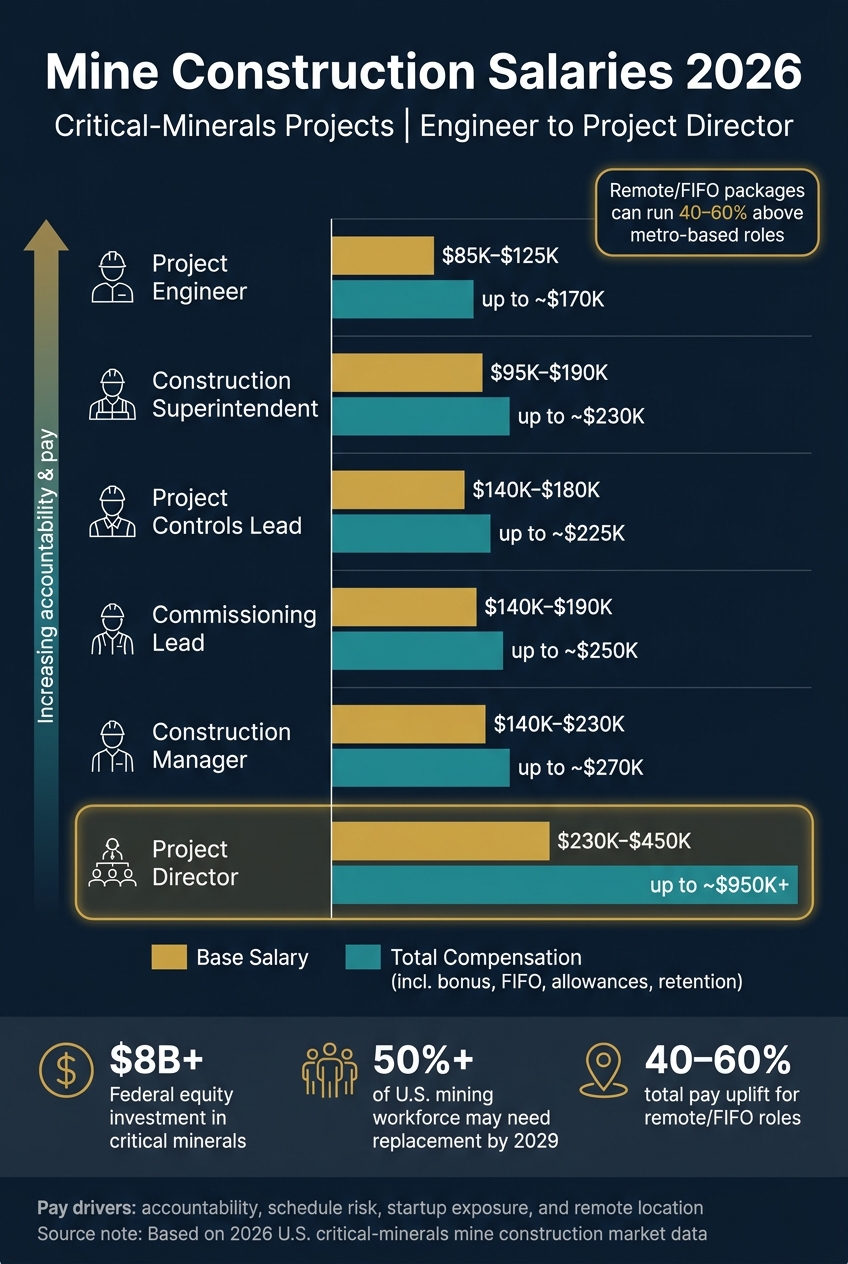 Mine Construction Salaries 2026: Total Compensation by Role
