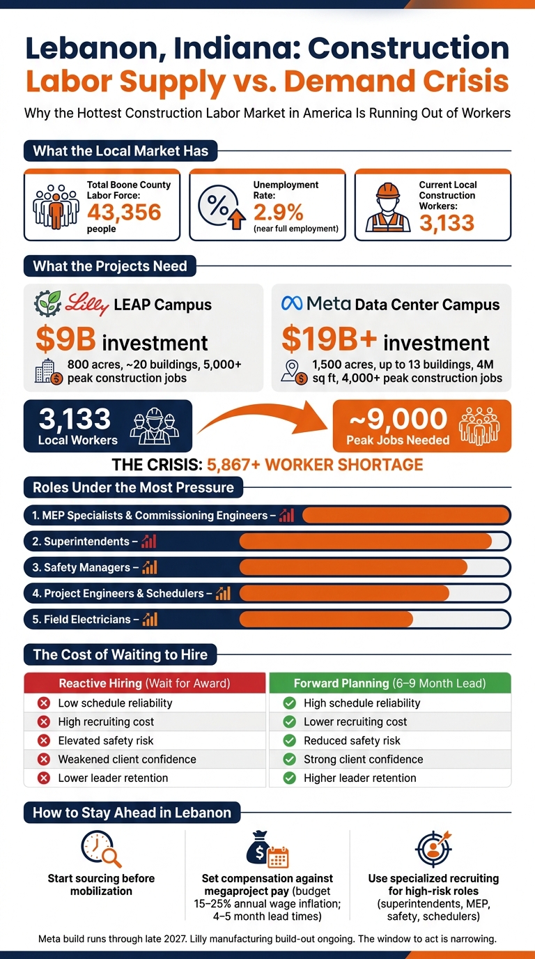 Lebanon, Indiana Construction Labor Crisis: Supply vs. Demand at a Glance