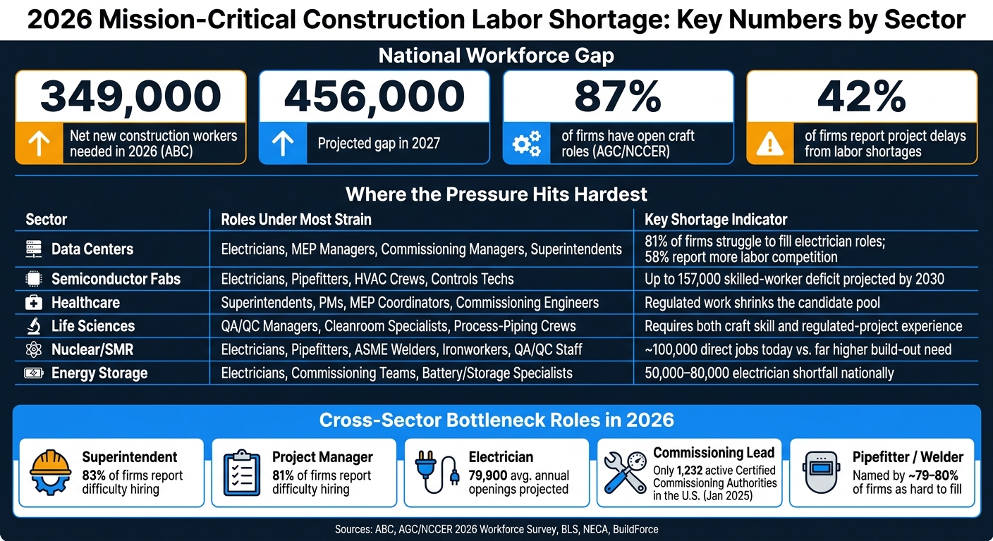 2026 Mission-Critical Construction Labor Shortage: Key Numbers by Sector