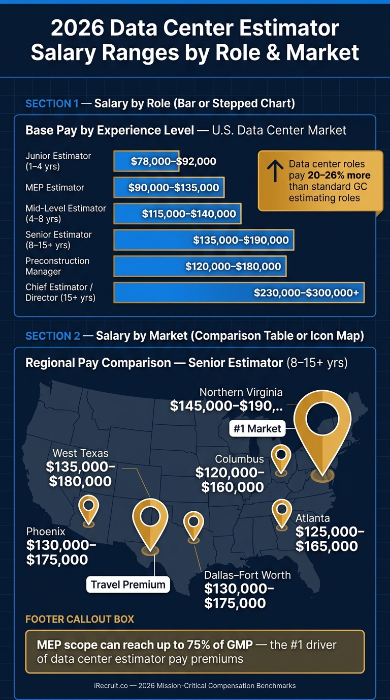 2026 Data Center Estimator Salary Ranges by Role & Market