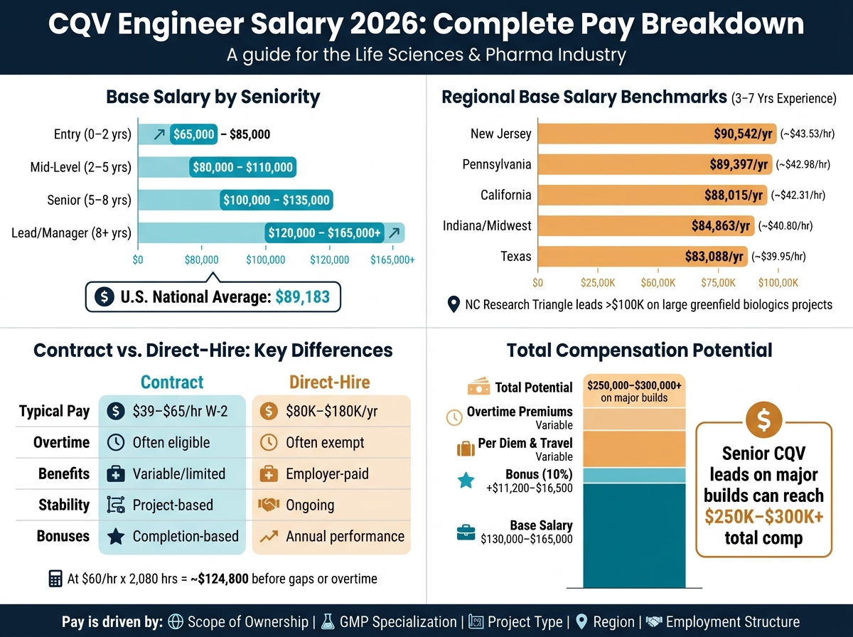 CQV Engineer Salary 2026: Pay by Experience, Region & Employment Type