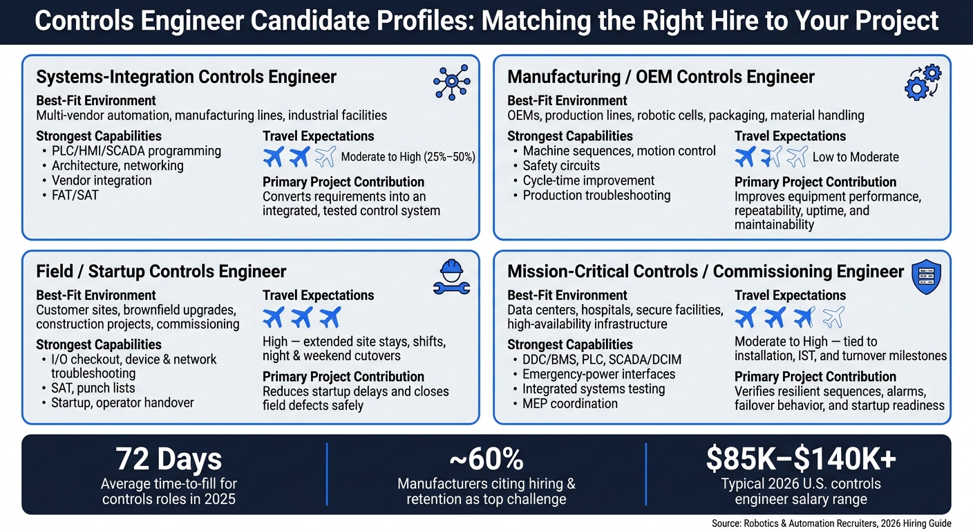 Controls Engineer Hiring: 4 Candidate Profiles Compared