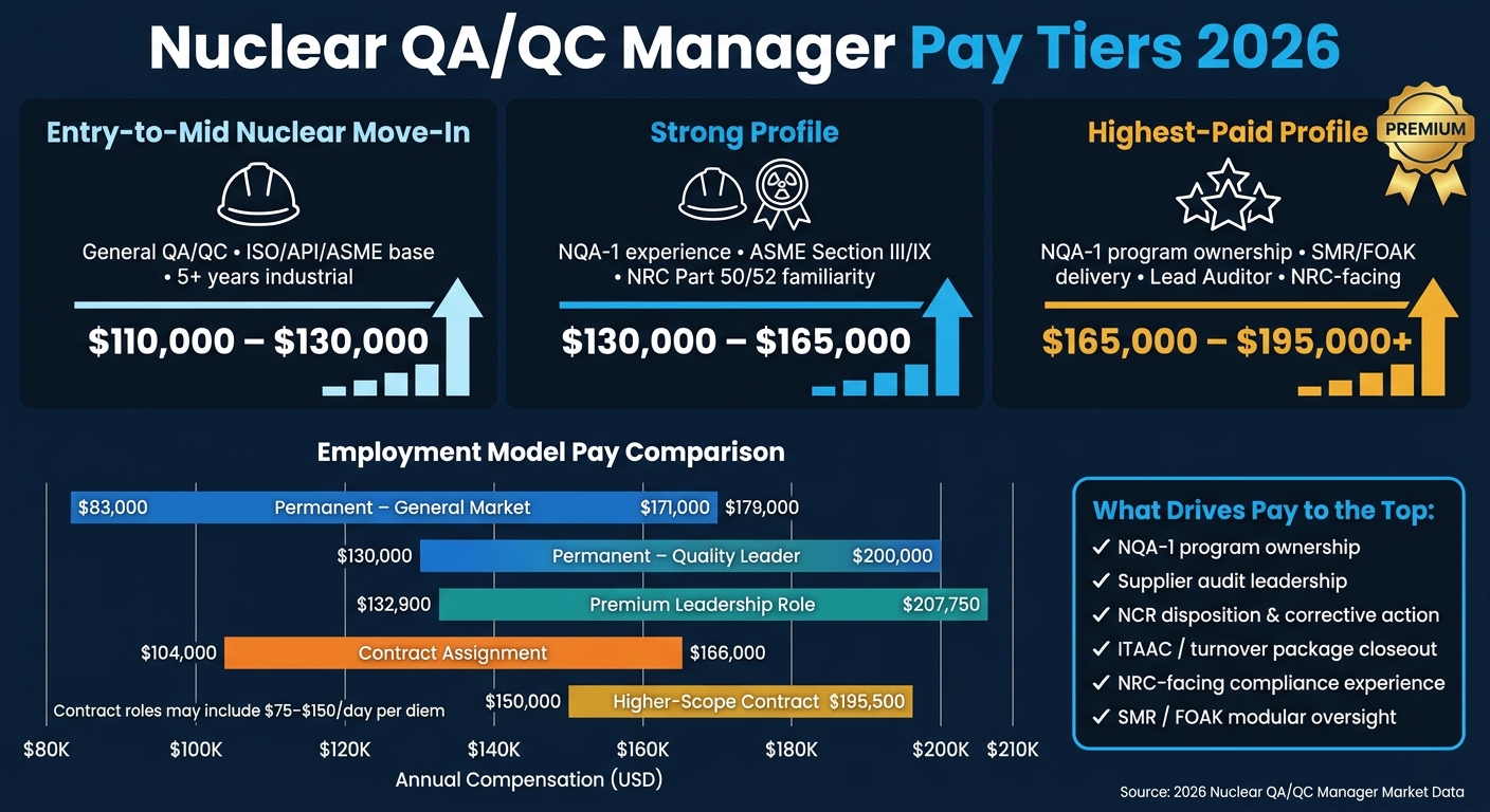 Nuclear QA/QC Manager Salary Ranges by Profile & Project Type 2026