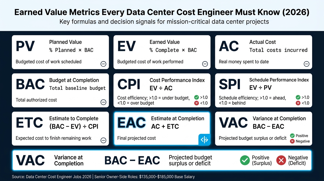 Earned Value Metrics Every Data Center Cost Engineer Must Know (2026)