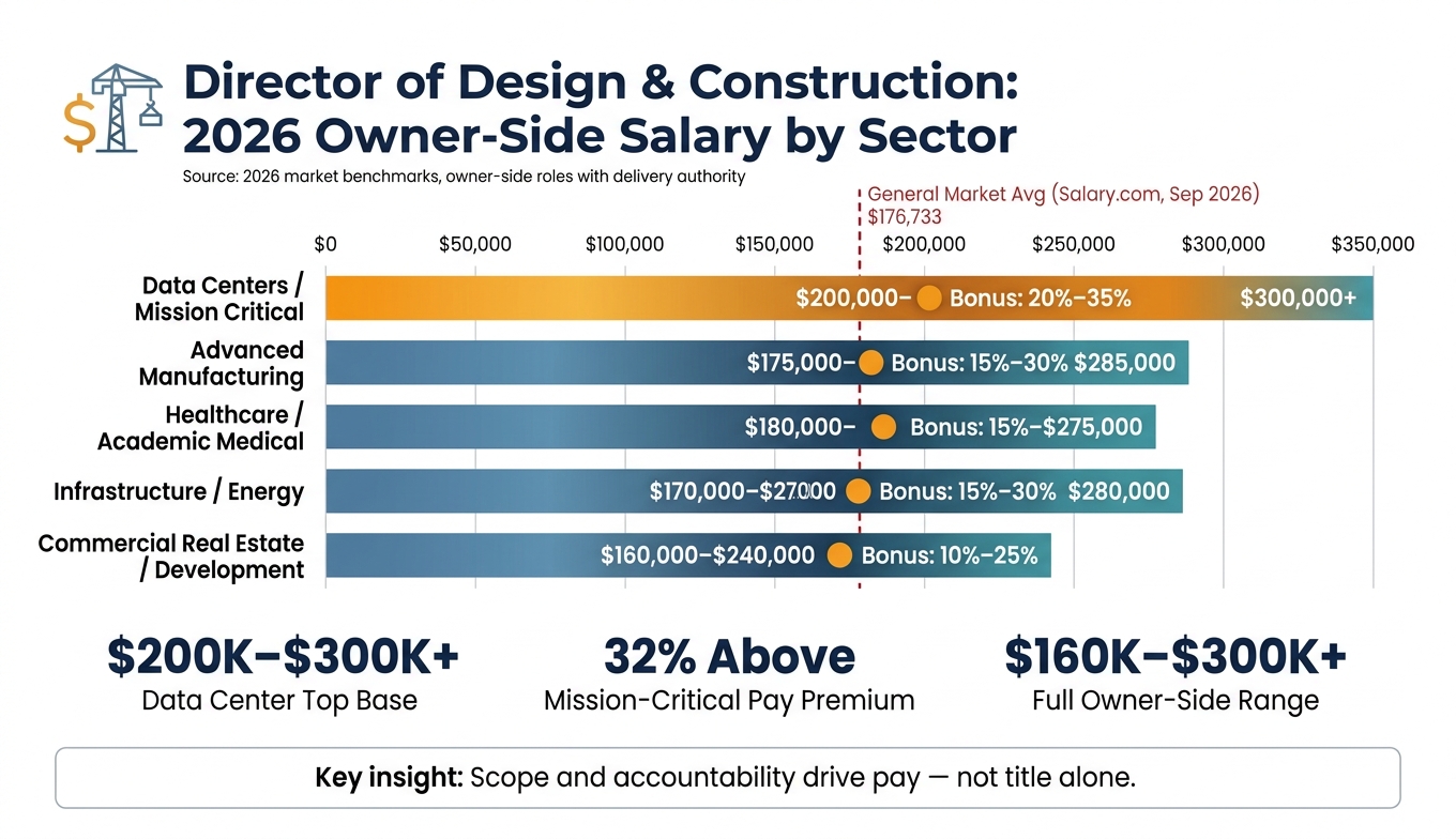 Director of Design & Construction Salary by Sector 2026