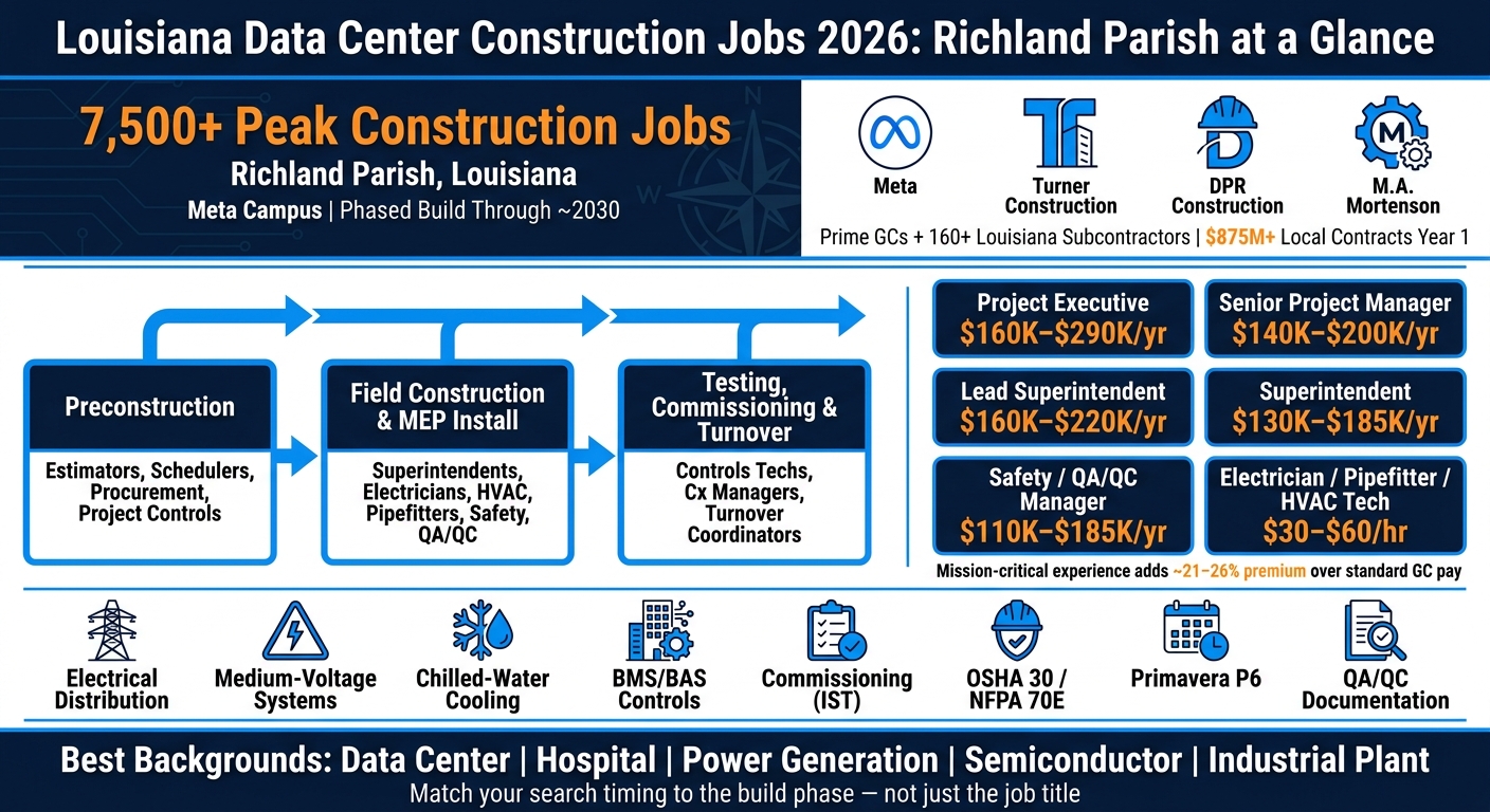 Louisiana Data Center Construction Jobs 2026: Pay & Roles at a Glance