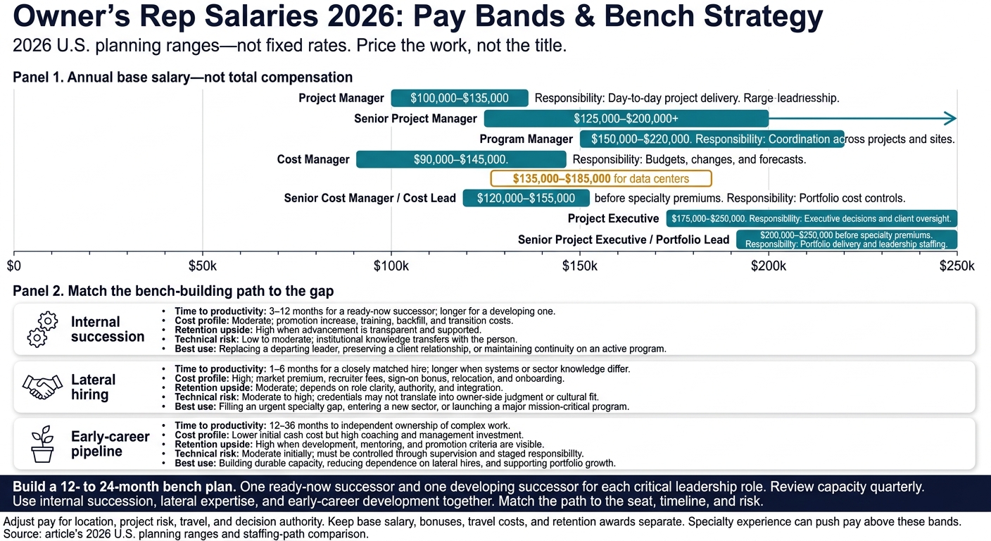 Owner’s Rep Salaries 2026: Pay Bands & Bench Strategy