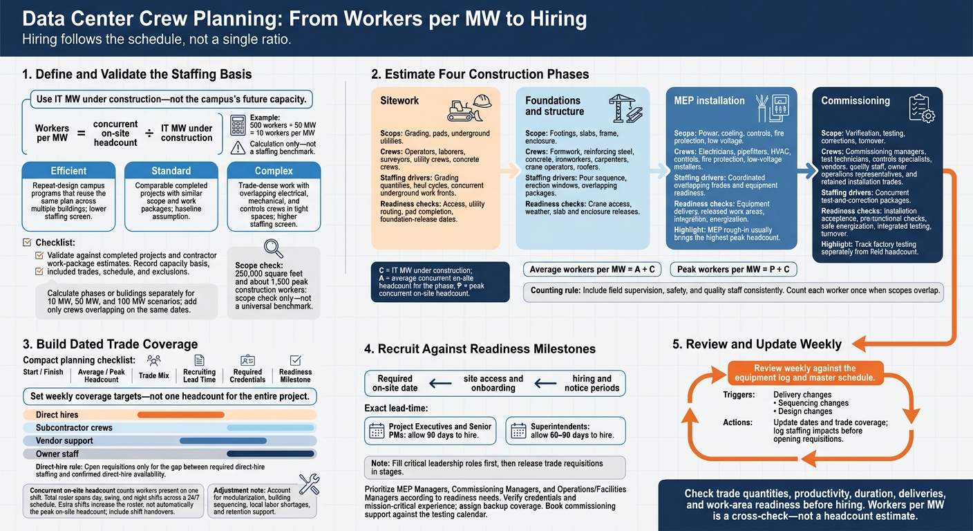 Data Center Crew Planning: From Workers per MW to Hiring
