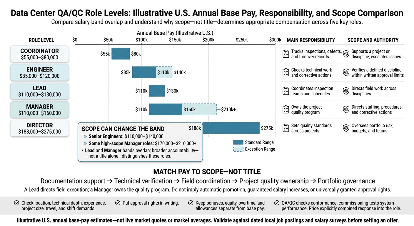 Data Center QA/QC Salary Bands by Role