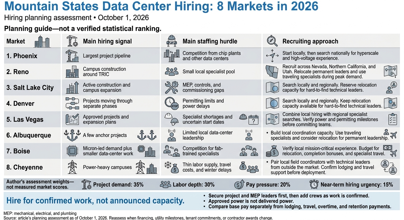 Mountain States Data Center Hiring: 8 Markets in 2026