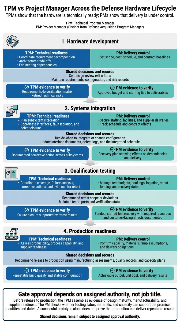 TPM vs Project Manager Across the Defense Hardware Lifecycle