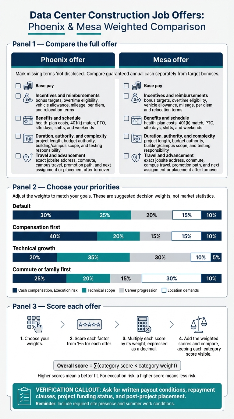 Phoenix vs. Mesa Data Center Jobs: Offer Scorecard