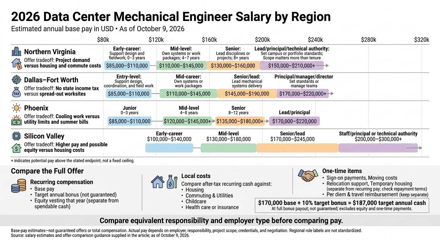 2026 Data Center Mechanical Engineer Salary by Region