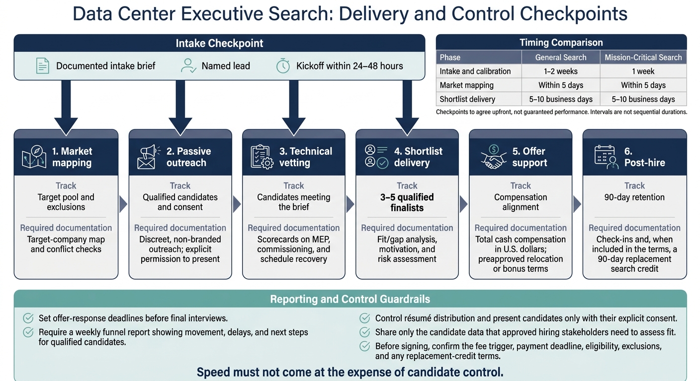 Data Center Executive Search: Delivery and Control Checkpoints
