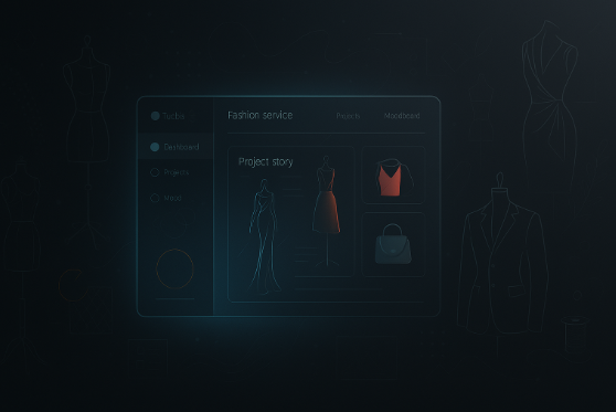 Tubik Studio AI-generated fashion dashboard and illustrations