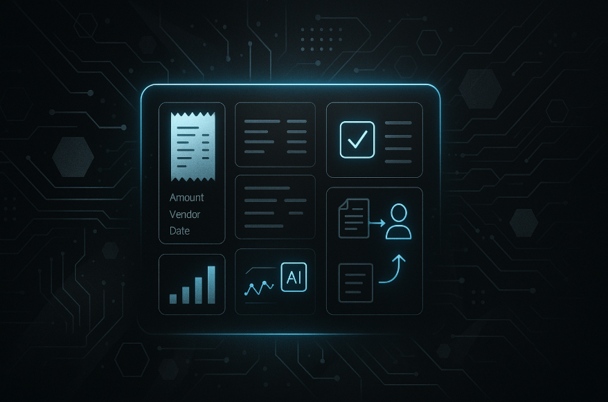 HGC AI expense management dashboard showing receipt capture and approval workflows
