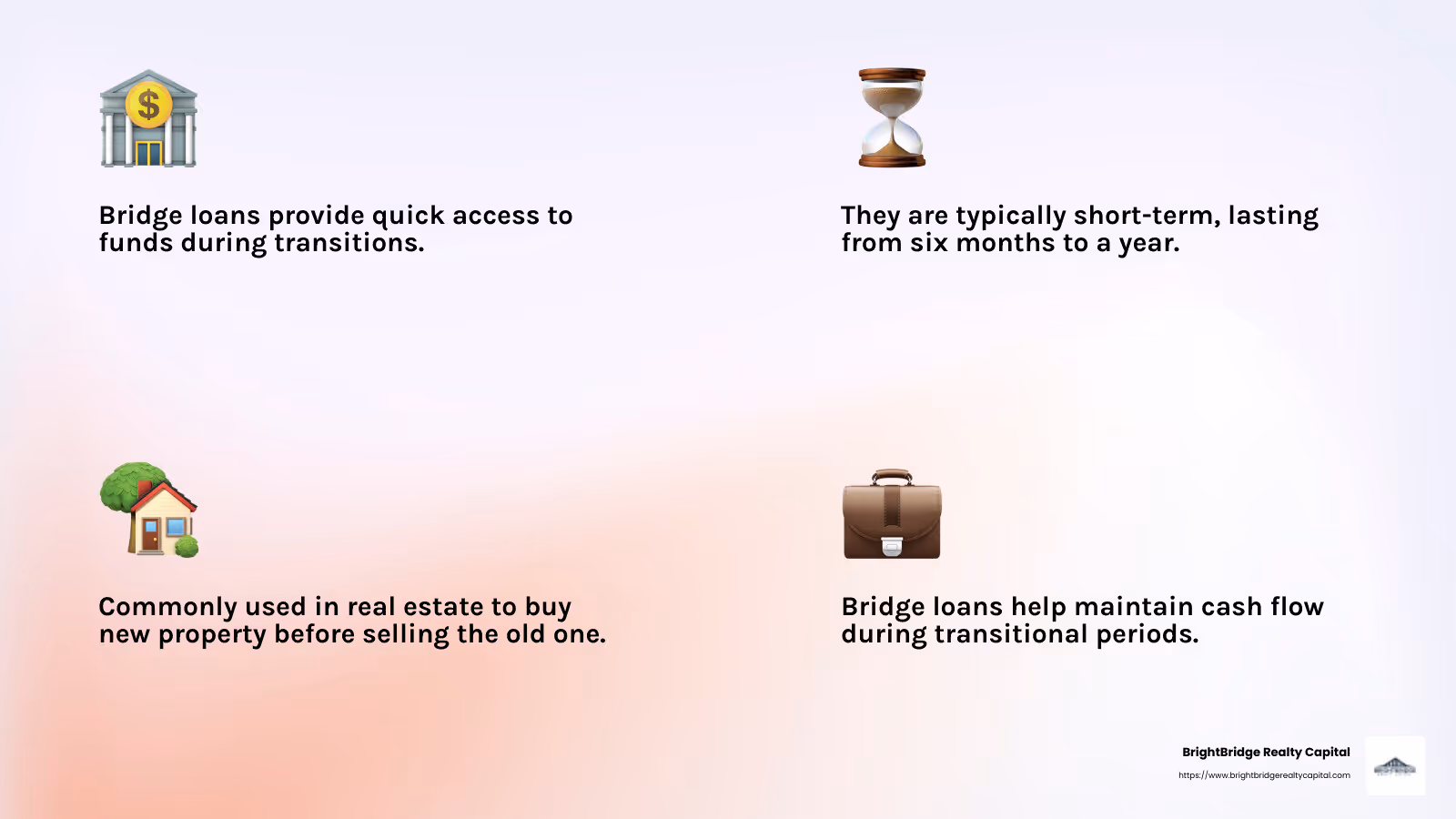 Bridge Loan Definition - bridge loan financing infographic 4_facts_emoji_light-gradient