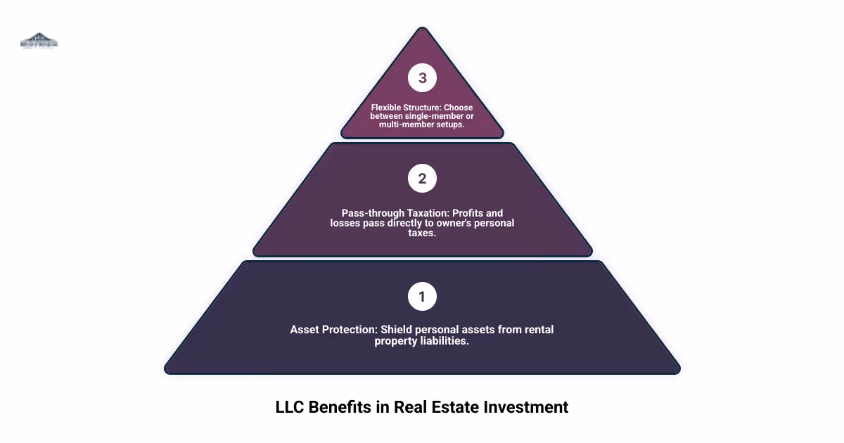 Advantages of Using LLCs in Real Estate Investment - mortgage for llc rental property infographic 3_stage_pyramid