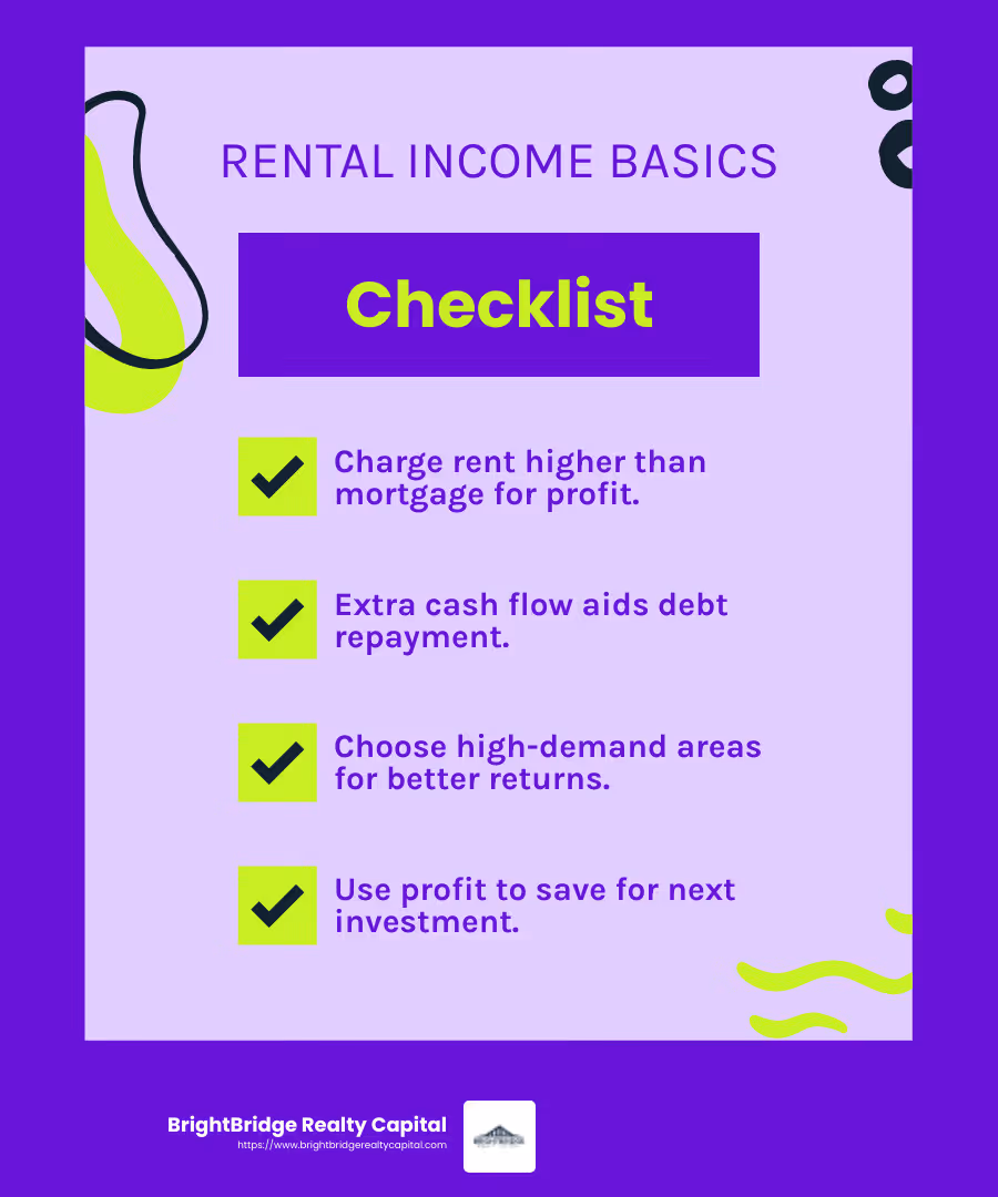 Rental income can be a significant source of cash flow. - buying an investment property as a first home infographic checklist-fun-neon