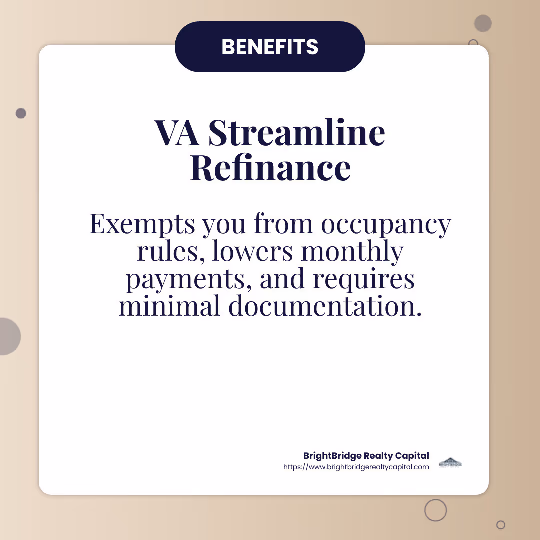 VA IRRRL benefits - buying rental property with va loan infographic simple-info-card