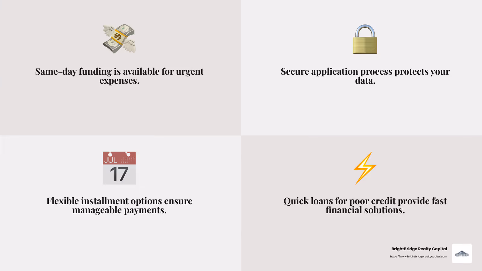 Benefits of Quick Loans for Poor Credit - Quick loans poor credit infographic 4_facts_emoji_grey
