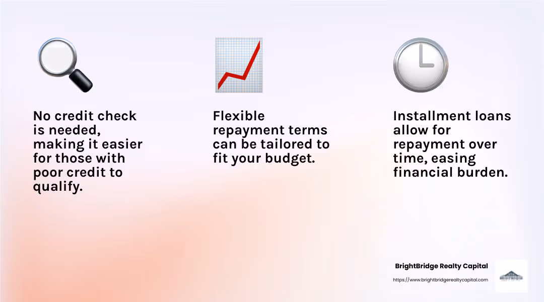 Flexible repayment terms can ease financial stress - Quick loans poor credit infographic 3_facts_emoji_light-gradient