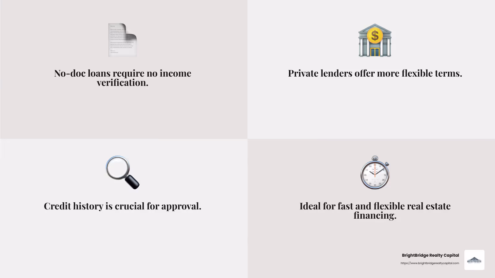 No Income Verification - no doc commercial real estate loans infographic 4_facts_emoji_grey