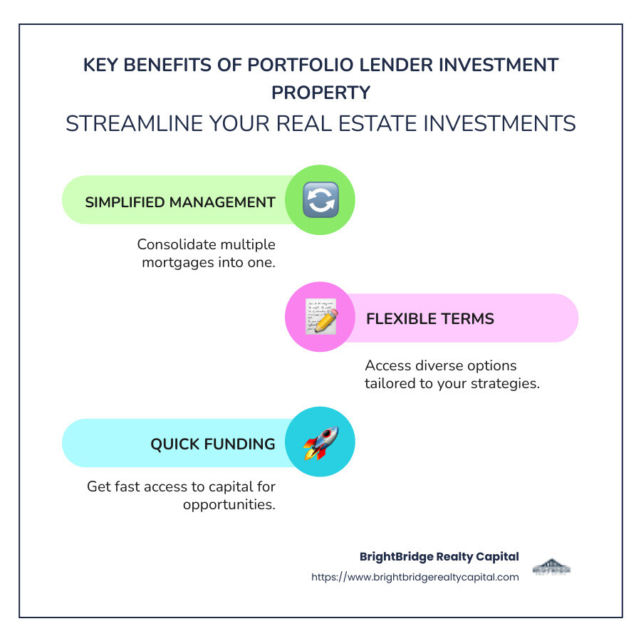 Portfolio Lender Key Benefits - portfolio lender investment property infographic infographic-line-3-steps-colors