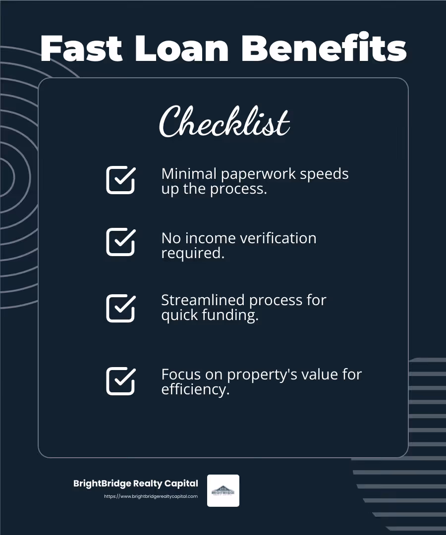 Streamlined Loan Process - fast real estate loans infographic checklist-dark-blue