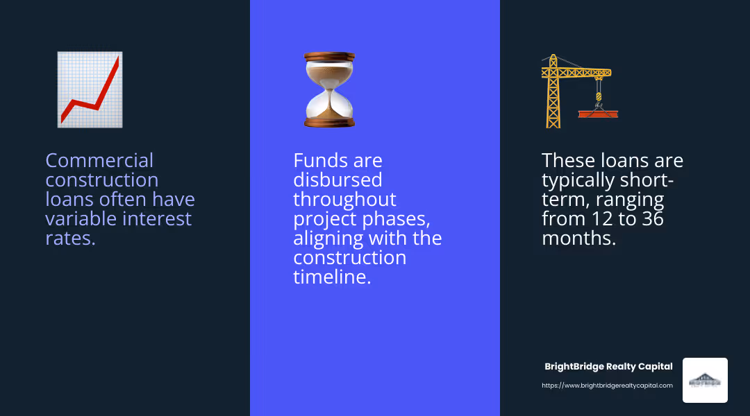 Variable Interest Rates and Short-Term Loan Benefits - commercial construction lenders infographic 3_facts_emoji_blue