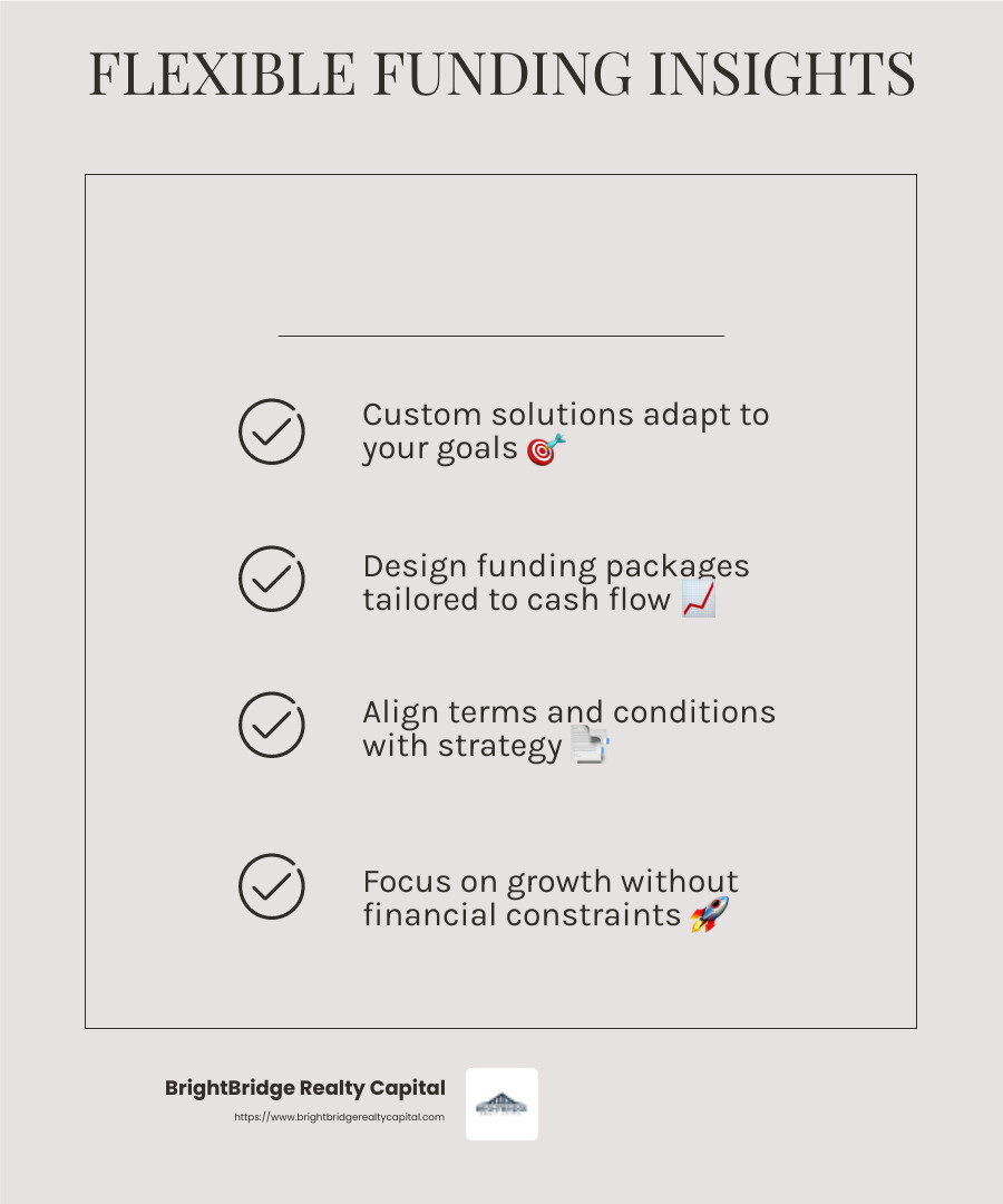 Custom business finance infographic - flexible funding solutions infographic checklist-light-beige
