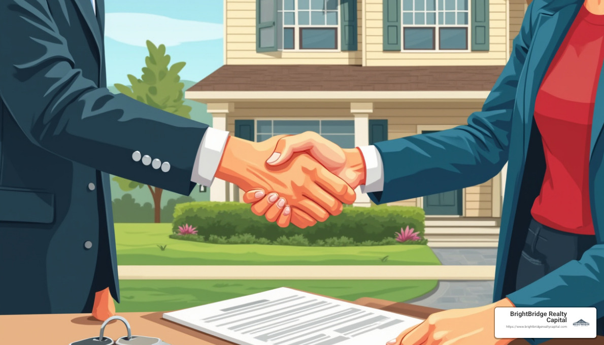 Real estate transaction illustration - flexible closing options Real estate transaction illustration - flexible closing options