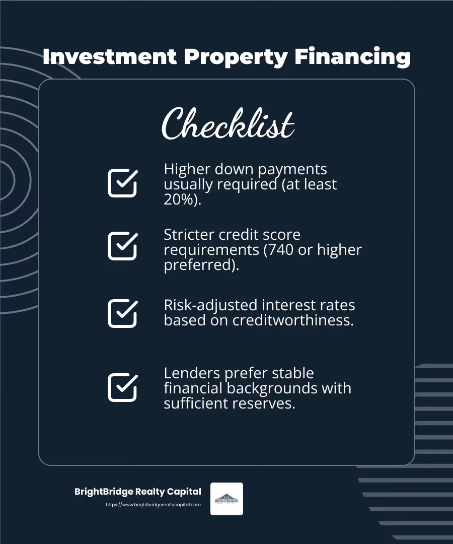 Credit score impact on financing - how to get financing for a rental property infographic checklist-dark-blue